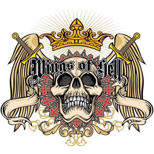 emblema agresivo con calavera vector