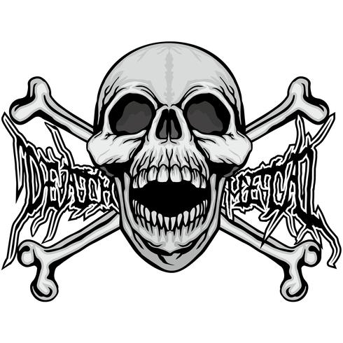 aggressive emblem with skull vector