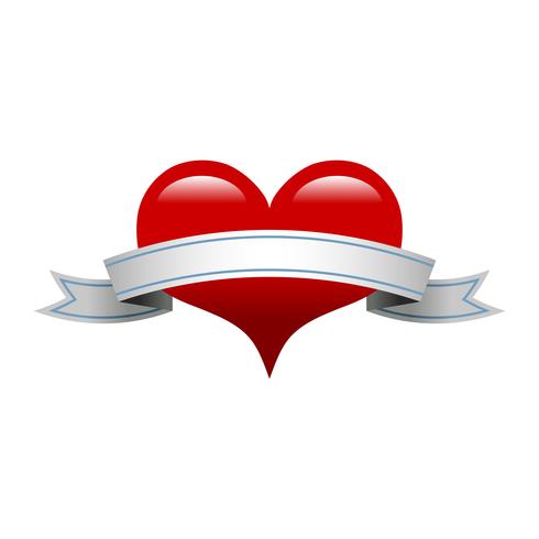 Heart Banner Romantic Love graphic vector