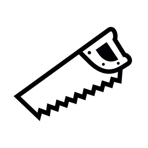 Hand saw construction tool for cutting wood. Cartoon illustration vector