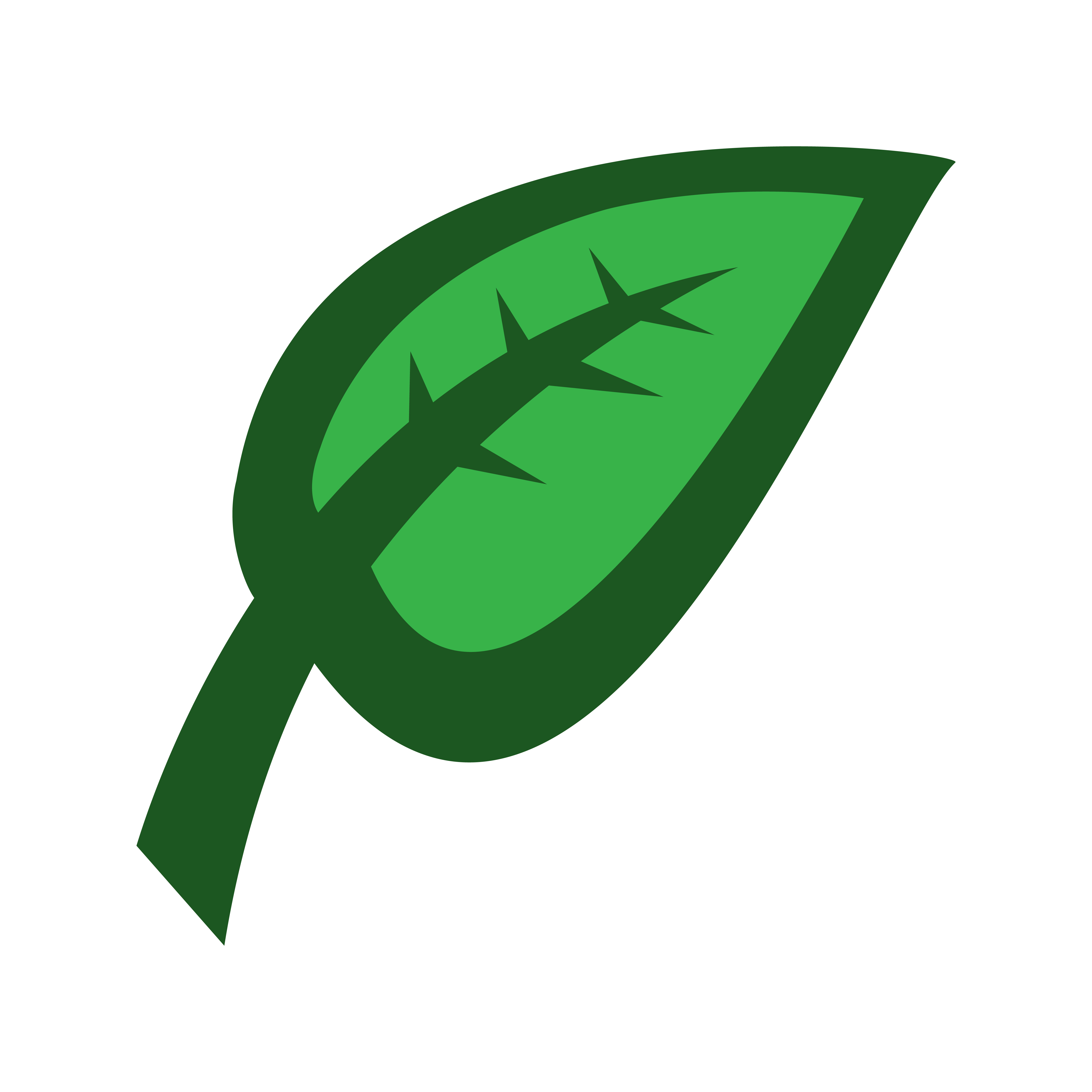 Green leaf icon simple style Royalty Free Vector Image