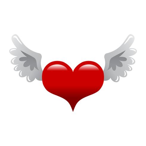 Heart wings vector illustration