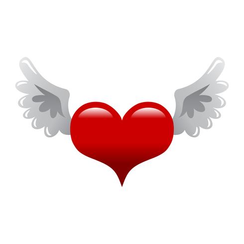 Heart wings vector illustration