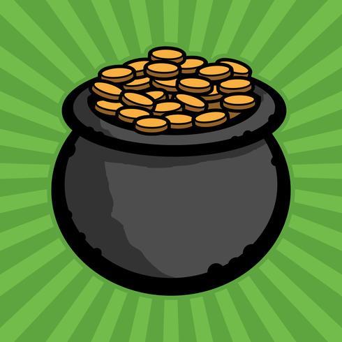 Pot of gold vector icon