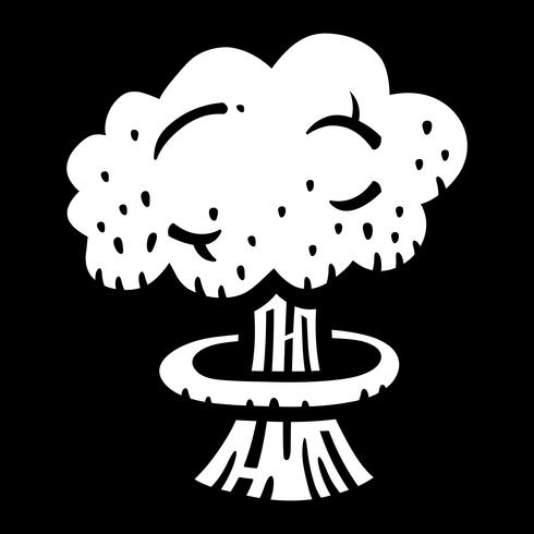 Mushroom Cloud Atomic Nuclear Bomb Explosion Fallout vector icon