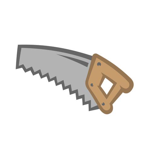 Hand saw construction tool for cutting wood. Cartoon illustration vector