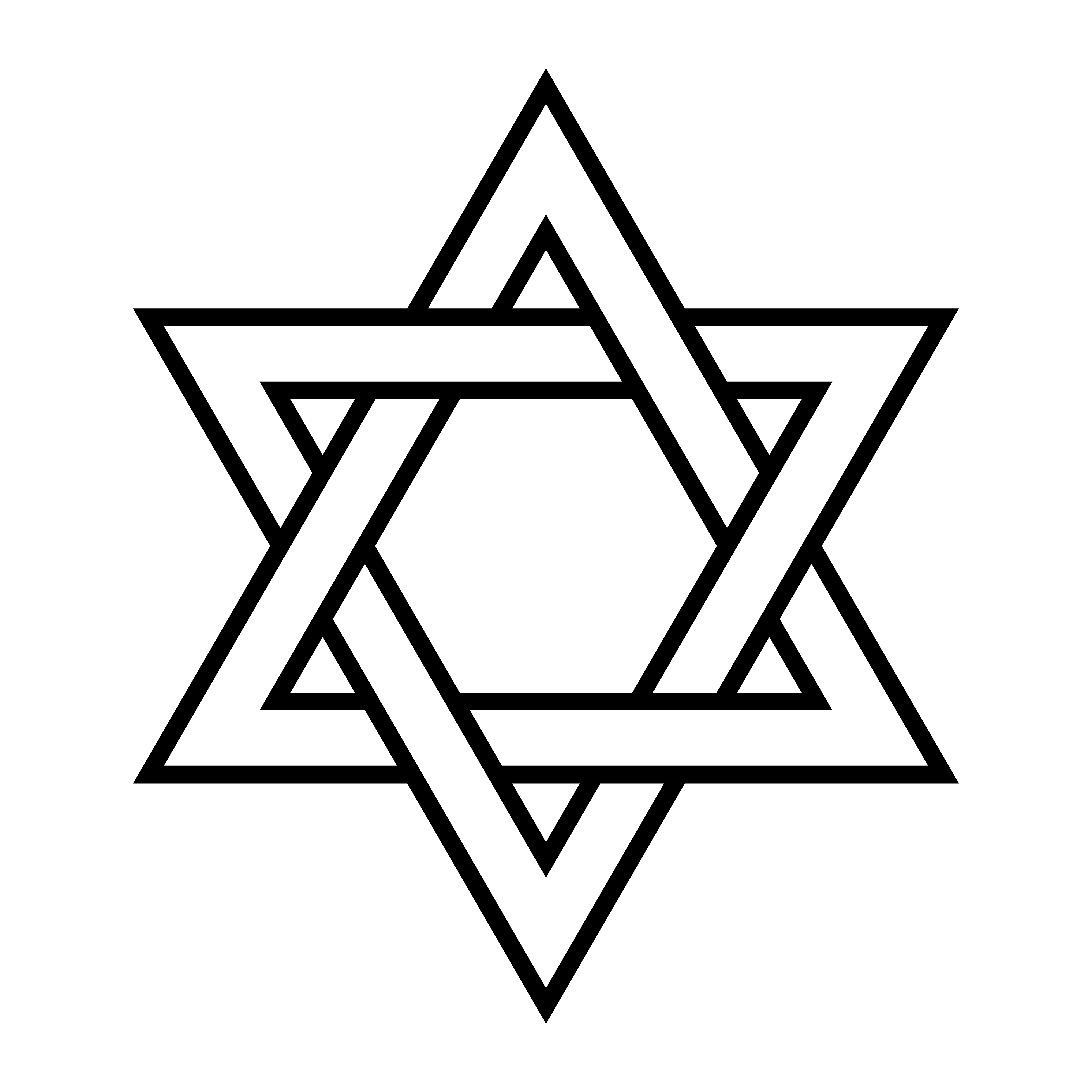 jewish-star-of-david-six-pointed-star-in-black-with-interlocking-style