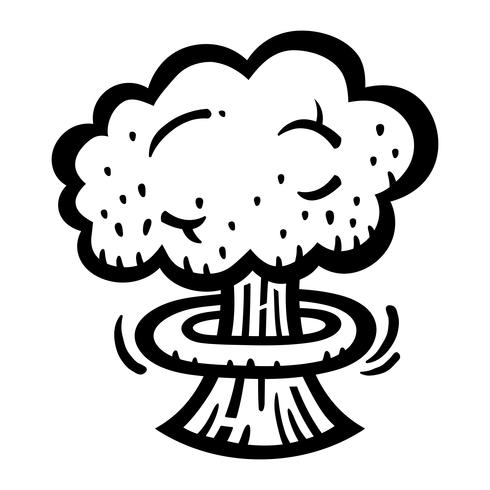 Mushroom Cloud Atomic Nuclear Bomb Explosion Fallout vector icono