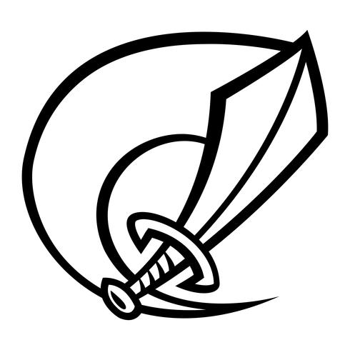 Metal Sword vector cartoon icon