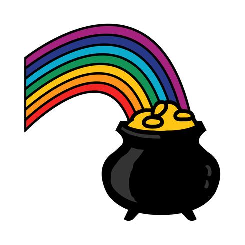 Pot of gold vector icon