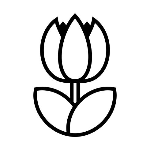 Flor de tulipán Vector icono