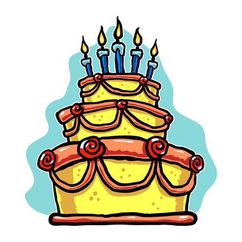 Pastel de cumpleaños vector