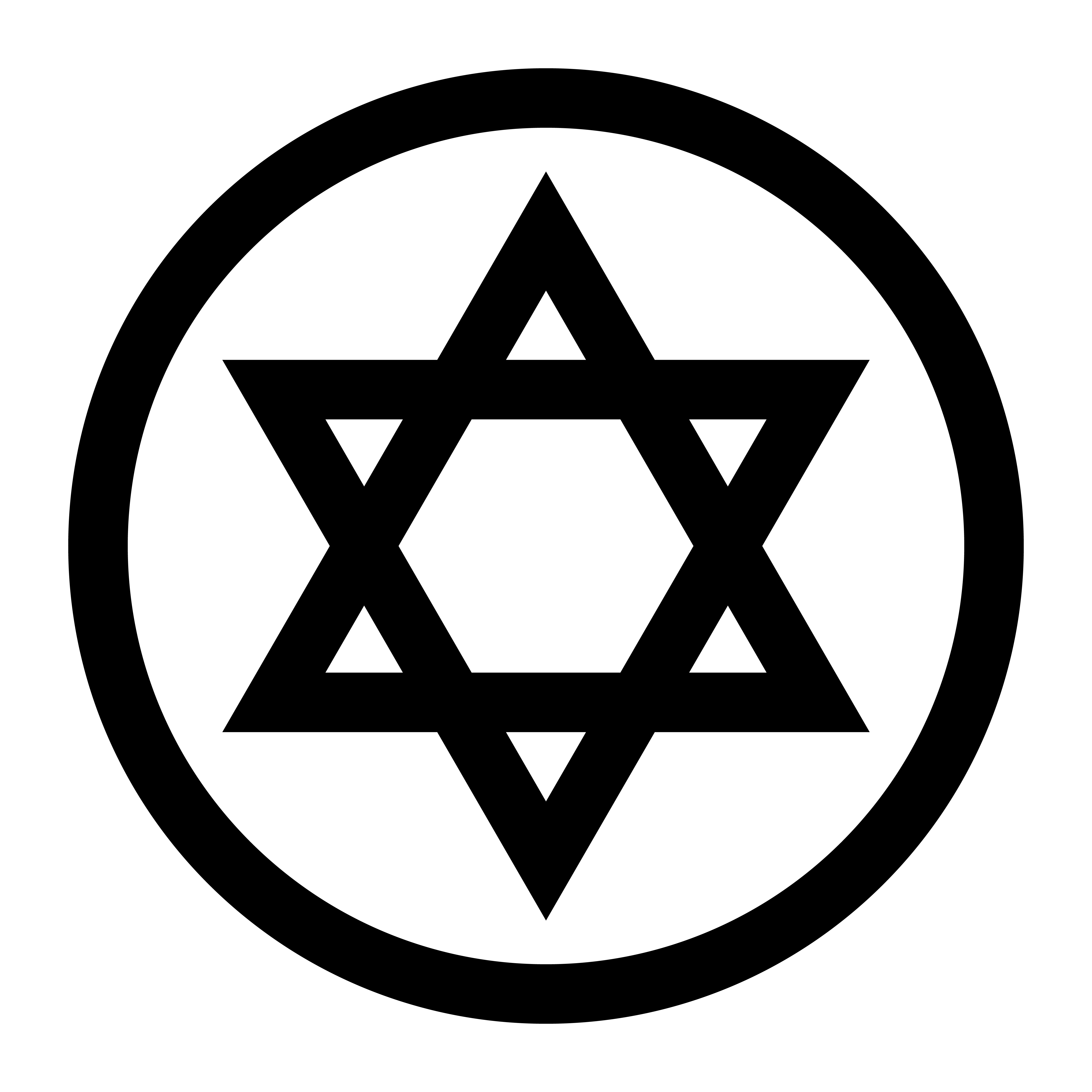 Jewish Star of David Six Pointed Star in black with ...