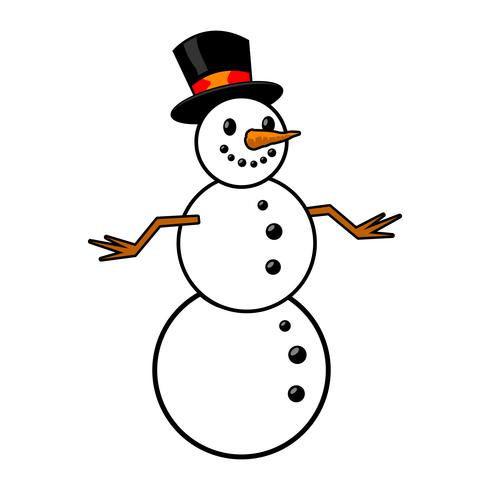Snowman cartoon vector illustration