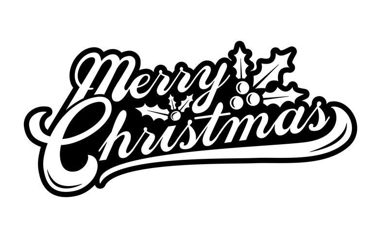 Merry Christmas text font graphic vector