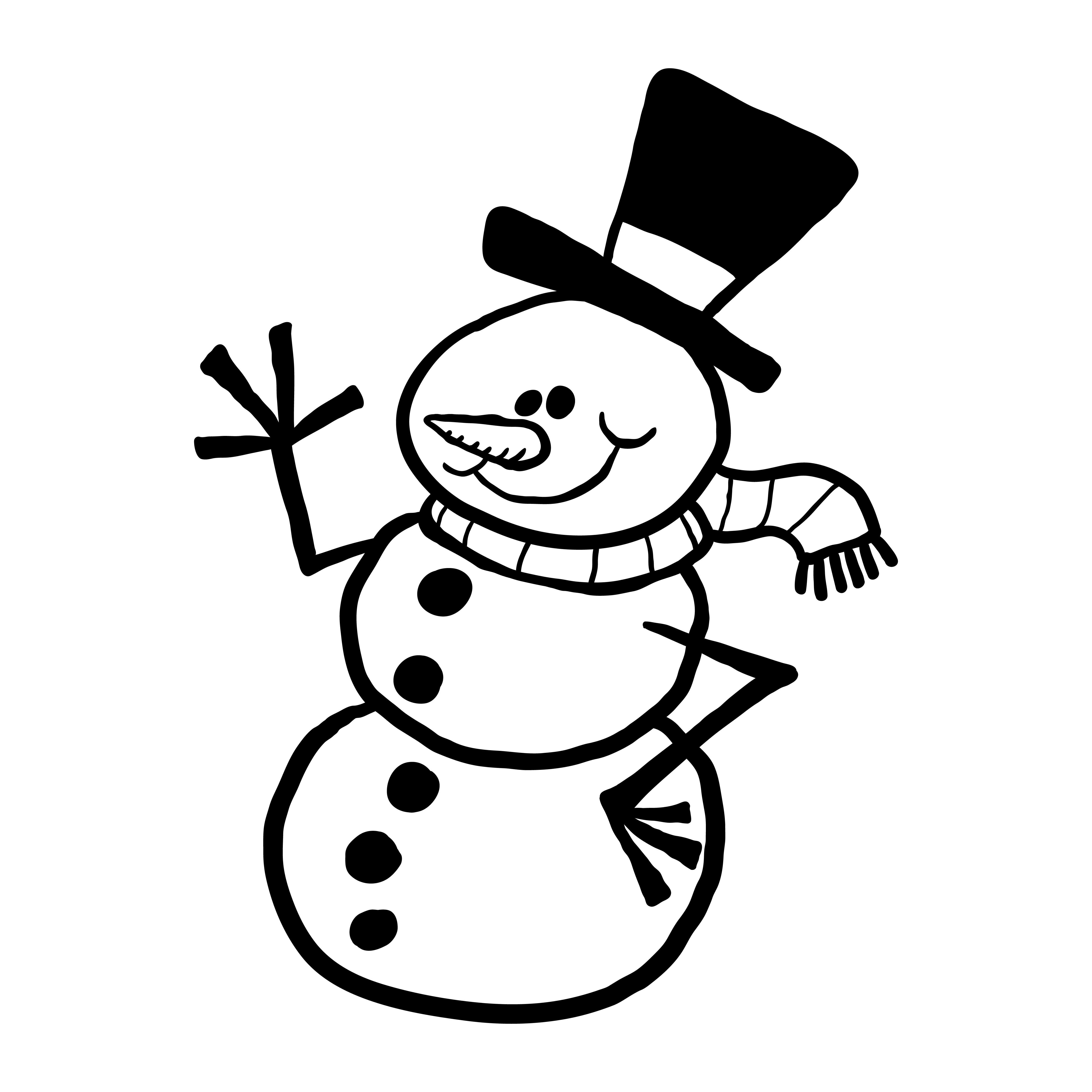 Snowman cartoon vector illustration 552717 Vector Art at Vecteezy