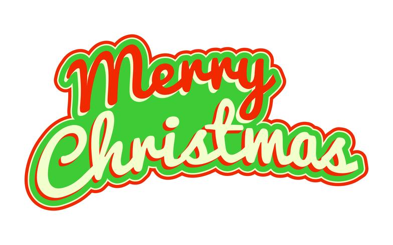 Merry Christmas text font graphic vector