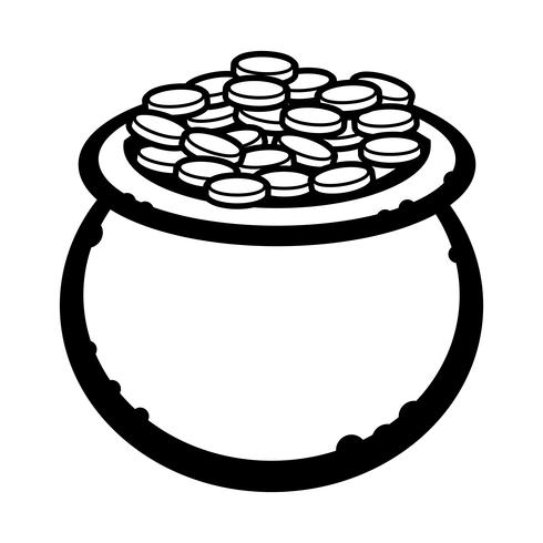 Pot of gold vector icon