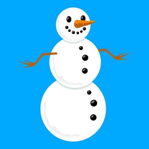 Snowman cartoon vector illustration