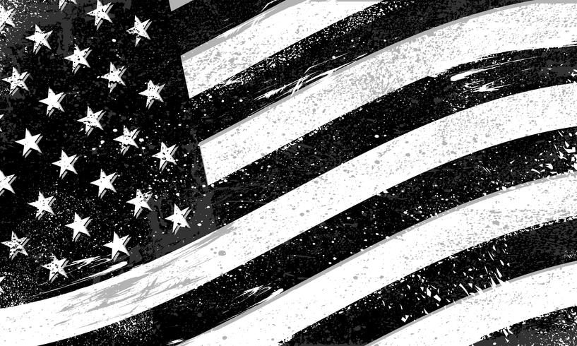 United States of America flag with rough grunge distressed texture vector