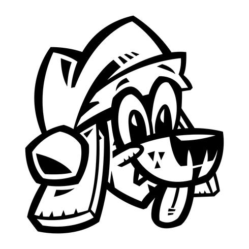 Cartoon Dog Santa Hat Christmas vector