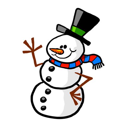 Snowman cartoon vector illustration