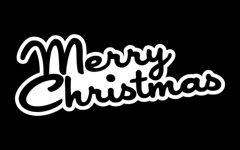 Merry Christmas text font graphic vector