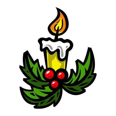 Christmas candle vector