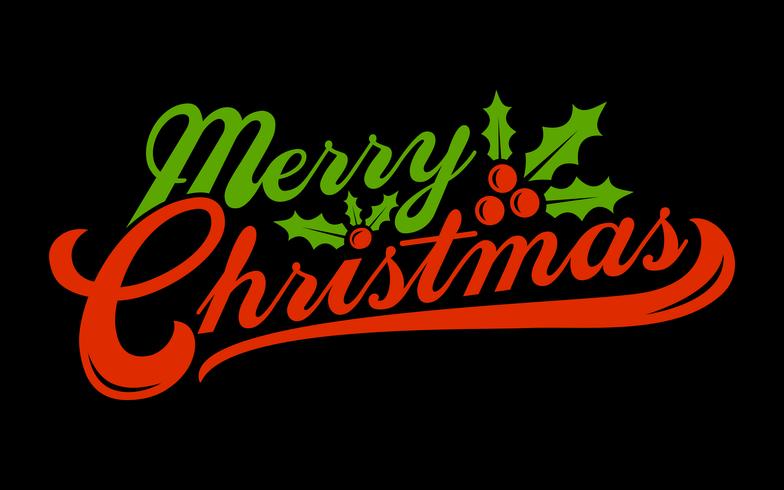 Merry Christmas text font graphic