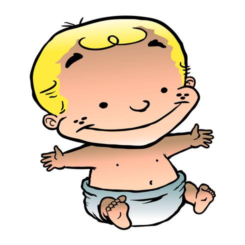 Dibujos animados de niño bebé niño vector