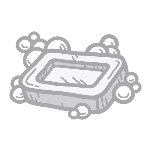 Hand Holding Bar of Soap vector