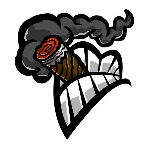 Cigar Smoking Mouth Teeth vector icon