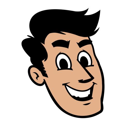 Man head cartoon vector illustration