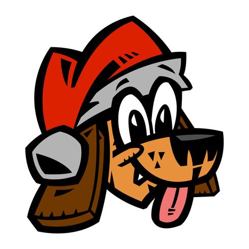 Dibujos animados perro santa sombrero navidad vector