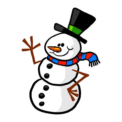 Snowman cartoon vector illustration