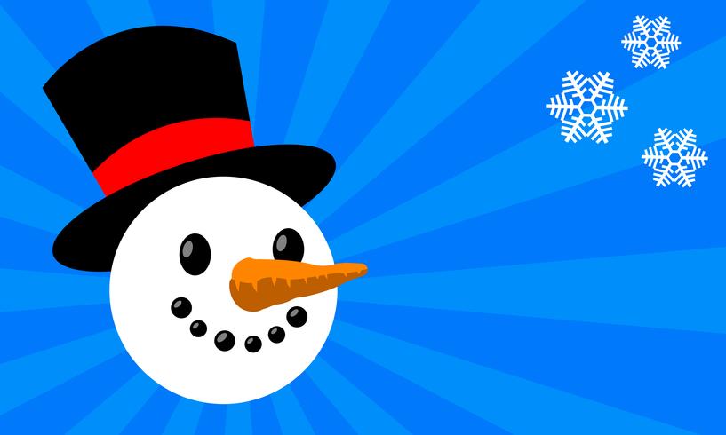 Snowman cartoon vector illustration