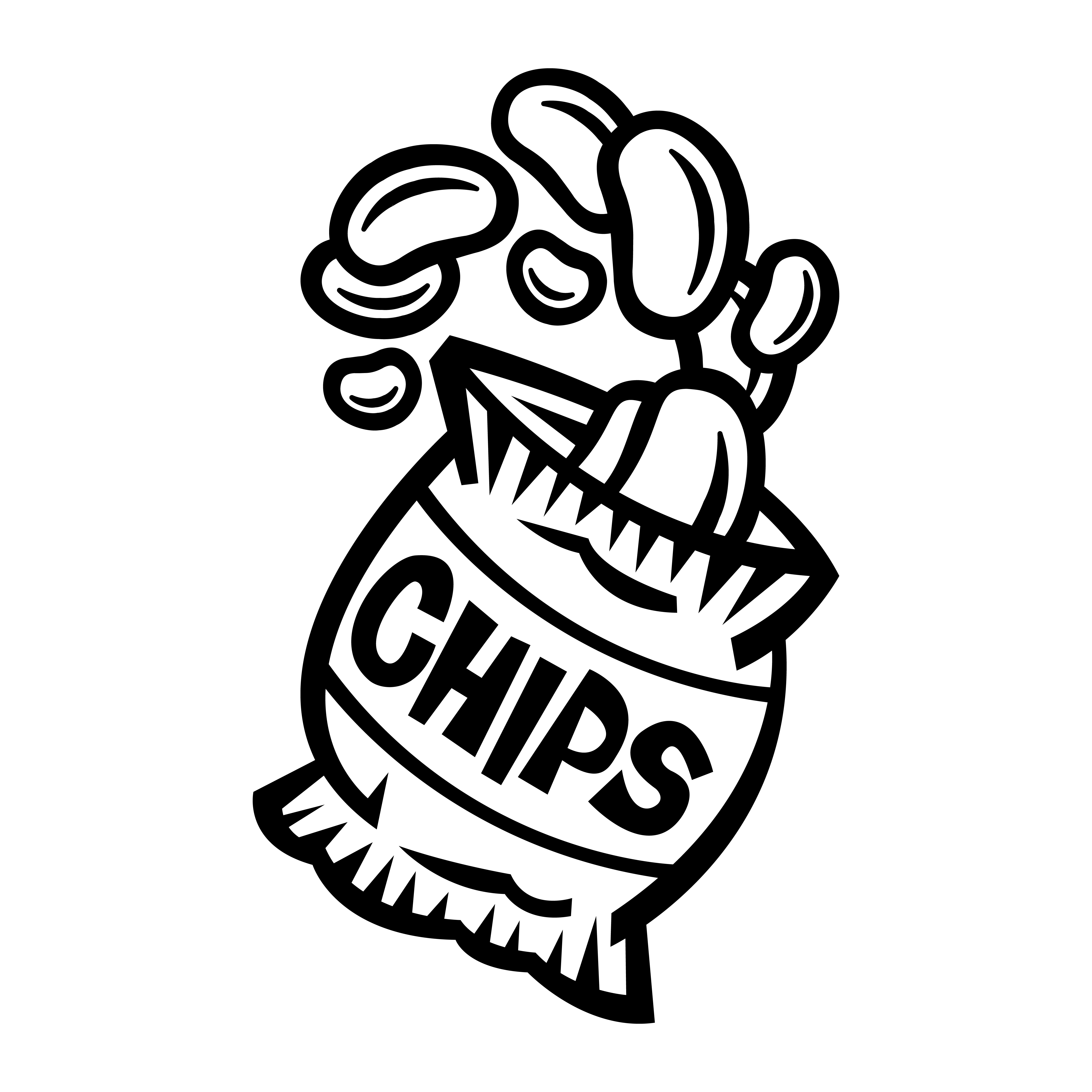 Potato Chip Bag Clipart Black And White