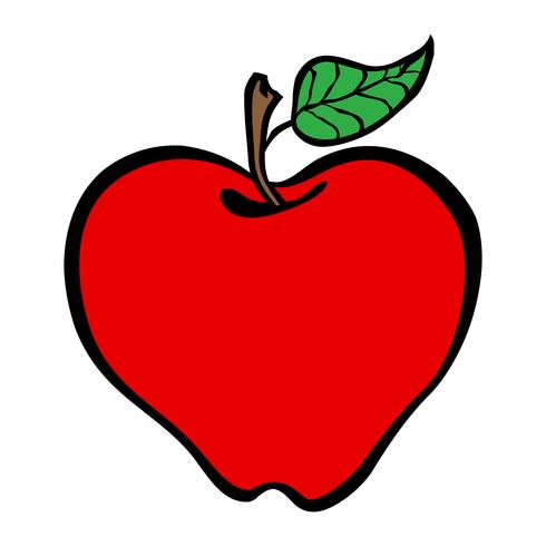 Icono de vector de dibujos animados de Apple