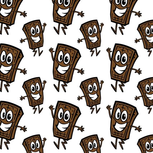 barra de chocolate de patrones sin fisuras de dibujos animados vector