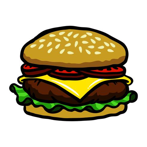 Ilustración de vector de dibujos animados de hamburguesa