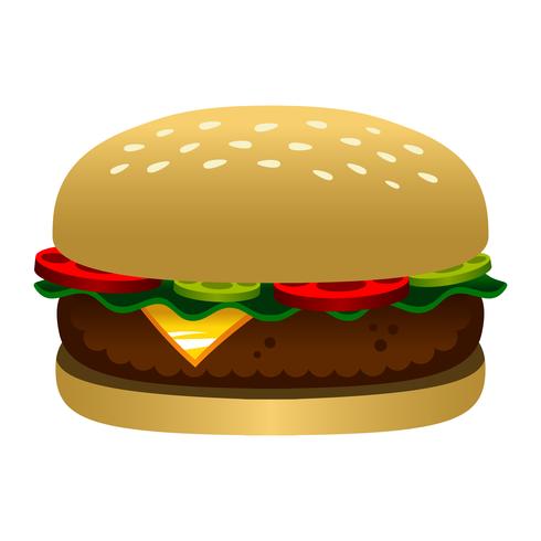 Ilustración de vector de dibujos animados de hamburguesa