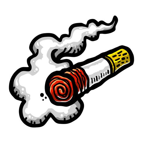 Ilustración de vector de fumar cigarrillos