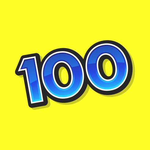 Number 100  One Hundred Cool Trendy Text Graphic vector