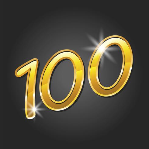 Number 100 / One Hundred Cool Trendy Text Graphic vector