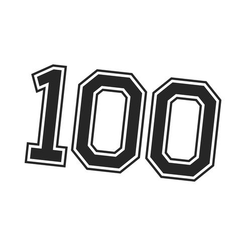 Number 100  One Hundred Cool Trendy Text Graphic vector