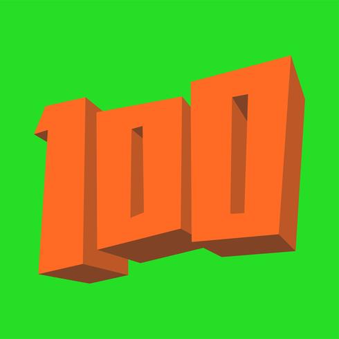 Number 100  One Hundred Cool Trendy Text Graphic vector