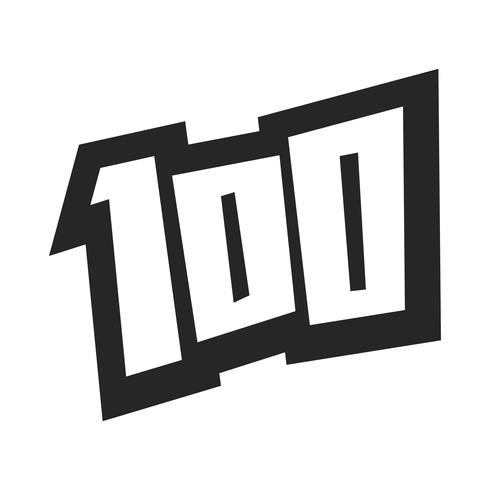 Number 100  One Hundred Cool Trendy Text Graphic vector