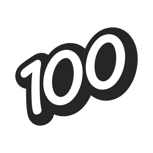 Number 100  One Hundred Cool Trendy Text Graphic vector