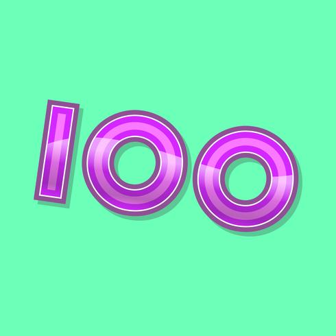 Number 100  One Hundred Cool Trendy Text Graphic vector