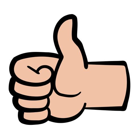 Cartoon Hand Making Positive Thumbs Up Gesture vector